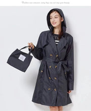 Load image into Gallery viewer, Fashion Women Thin Raincoat Poncho Ladies Waterproof Long Slim Raincoats Adults Outdoor Hiking  Windproof Rain Coat With Belt
