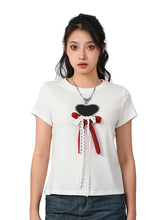 Load image into Gallery viewer, Heart Bow Lace Tee
