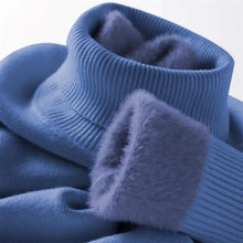 Load image into Gallery viewer, Men’s Thermal Fleece High-Neck Knitted Sweater
