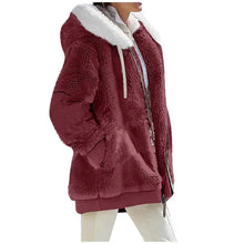 Load image into Gallery viewer, Autumn Winter Fashion Women's Coat New Casual Hooded Zipper Lady Clothes Cashmere Female Fleece Jacket Solid Color Ladies Coats
