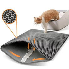 Load image into Gallery viewer, Pet Cat Litter Mat Waterproof Double Layer Cat Litter Trapping Pet Litter Box Mat Clean Pad Products For Cats Accessories
