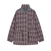 Load image into Gallery viewer, Women's Coat 2026 New Autumn Gray Plaid Long Sleeve Loose Drawstring Decorative Coat Casual Fashion Personal Ladies Outerwear
