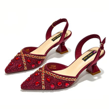 Load image into Gallery viewer, Pointed Toe High Heels Shoes and Matching Bag Set Women Fashion PU Leather Pumps Shoulder Bag Party Wedding Dress Footwear Handb
