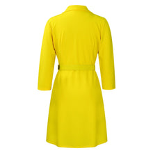 Load image into Gallery viewer, Pleated Notched Collar Midi Dress
