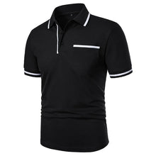 Load image into Gallery viewer, New Men's Short Sleeve Polo Shirts Solid Color Casual T-shirt Summer Trendy Breathable Loose Basic Splice Top Pockets Men Shirts
