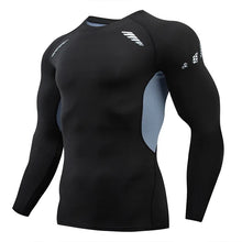 Load image into Gallery viewer, Gym Sports T-shirts for Men Long Sleeve Tights Boxing Sportswear Breathable Quick Dry Fitness Tops Male Outdoor Training Clothes
