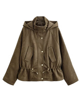 Load image into Gallery viewer, Elegant Hooded Double Breasted Jacket
