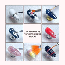 Load image into Gallery viewer, Nail Art Palette Brush Design Tip Painting Drawing Display Carving Dotting Pen Acrylic Gel UV Polish DIY Manicure Set Tools
