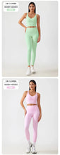 Load image into Gallery viewer, Women's Workout Set: Shock-Absorbing, Pushing-Up, Side-Bust-Control Sports Bra with High-Waisted Peach-Butt Yoga Top
