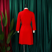 Load image into Gallery viewer, Pleated Notched Collar Midi Dress
