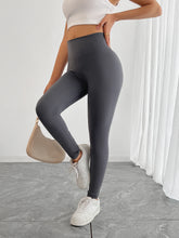 Load image into Gallery viewer, Women's leggings, high-waisted, solid color, tummy control, slimming, black, see-through, running, sports, yoga pants.
