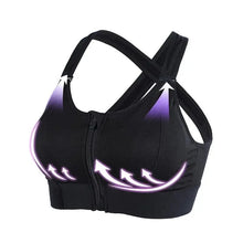 Load image into Gallery viewer, Sports Bras For Women Front Zipper Adjustable Strap Shockproof Elastic Fitness Athletic Brassiere Slim Yoga Crop Top
