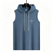 Load image into Gallery viewer, Summer Men‘s Workout Tee Running Training Hooded Sleeveless Gym Fitness Top Fashionable Loose Quick Drying Sports Tank Top
