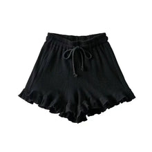 Load image into Gallery viewer, Waffle Knit Ruffled Lounge Shorts
