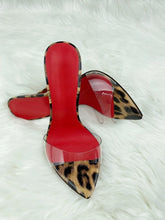 Load image into Gallery viewer, Sharp Pointed High Heels Red Super High Heels Slippers Women's Slim Heels Exposed Toes Half Drag Simple and Fashionable Sandals
