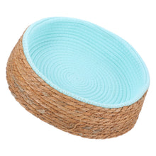 Load image into Gallery viewer, Pet Wicker Round Bed Natural Handwoven Breathable Cozy Sleeping Cushion for Small Dogs Cats Puppies Pets
