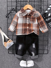 Load image into Gallery viewer, Tartan Polo Denim Outfit Set

