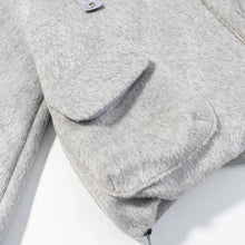 Load image into Gallery viewer, HH Women Fashion Coats Gray Turn-Down Collar Long Sleeves Pockets Decoration Zipper Winter Short Coat Woman Casual Loose Jackets
