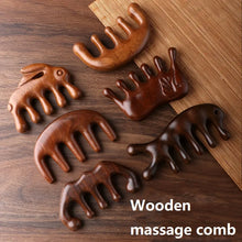 Load image into Gallery viewer, New Wooden Massage Wood Massager Comb Scalp Head Oil Massager Scalp Hair Comb Tools AMS01
