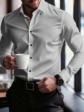 Load image into Gallery viewer, Patchwork Elastic Business Casual Shirt
