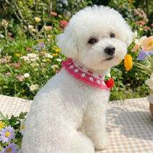 Load image into Gallery viewer, Pet Accessories Adjustable Flower Pet Scarf Bib Sweet Handmade Cat Strawberry Collar Decorative Cozy Cat Woven Bib Photo Shoots
