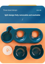 Load image into Gallery viewer, Pet Bowls With Water Feeder, 3 In 1 Ear Design Tilted Cat Water And Food Bowl Set With Gravity Water Bottle For Neck Protection
