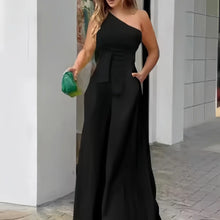 Load image into Gallery viewer, Irregular Off Shoulder Wide Jumpsuit
