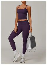 Load image into Gallery viewer, Fitness Leggings High Rise Hip Lift Brushed Soft Material For Ladies Outdoor Elastic Slim Fit Outer Wear Sports Tight Pants
