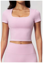Load image into Gallery viewer, Yoga Shirts Women Sports T-Shirts Fitness Yoga Short Sleeve Gym Workout Top Running Active Shirts Female Push Up Sports T-shirts
