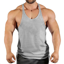 Load image into Gallery viewer, Gym T-shirts Muscle Men's Clothes Workout Fitness Shirt Singlets Tank Top Vest Man Sportswear Muscular Bodybuilding Stringer
