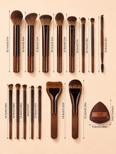 Load image into Gallery viewer, Makeup Brush Set - 18pcs High-Value Multi-Functional - Including 15 Makeup Brushes + 2 Powder Puffs + Makeup Bag - Travel-Friend
