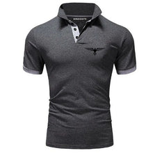 Load image into Gallery viewer, Polo collar contrasting color shirt office fashionable new T-shirt polo shirt men's summer top business casual breathable
