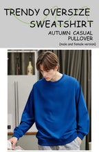 Load image into Gallery viewer, Men'S Solid Sweatshirts Autumn Winter Loose Fleece Soft Hoodies Basics Crewneck Warm Sportswears Street Casual Mens Clothes
