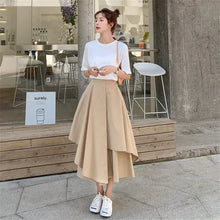 Load image into Gallery viewer, Skirts Pants Women Autumn Solid Asymmetric Trendy Design Simple High Waist Korean Elegant Leisure All-Match Streetwear Chic Ins
