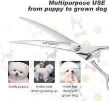 Load image into Gallery viewer, 7.5" Curved Dog Grooming Scissors , Professional Pet Curved Scissors Dog Scissors Cat Curved Scissors
