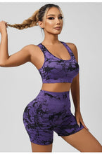Load image into Gallery viewer, Women Seamless Tie Dye Yoga Set Quick Dry Sports Bra Shorts Lightweight Breathable Workout Outfit
