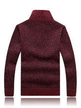 Load image into Gallery viewer, Men's Fleece Thicker Sweater Half Zipper Turtleneck Warm Pullover High Quality Male Slim Knitted Wool Sweaters For Spring
