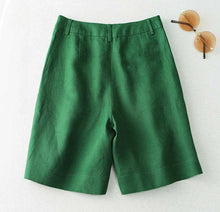 Load image into Gallery viewer, Women's Shorts Linen Half Knee Length Mid Wide Female Short Pants Bermuda Offer Aesthetic Hot Streetwear Korean Style For Summer

