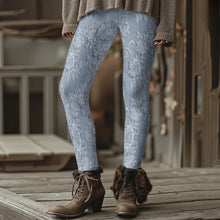 Load image into Gallery viewer, Fashion Women's Slim-Fit Leggings Wine Red Floral Pants Autumn Winter Stylish Thick Warm Pants Sexy Tights for Outdoor Wear
