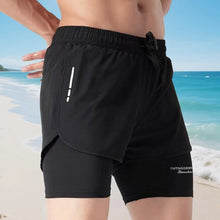 Load image into Gallery viewer, Men's Swim Trunks Quick Dry Athletic Shorts with Compression Liner for Beach Pool Running Gym
