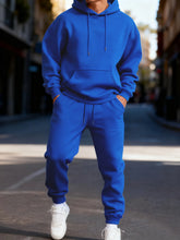 Load image into Gallery viewer, Man Hoodie Set Winter Solid Color Two Pices Sets Long-Length Street Clothes Casual Sports Sweatpant Hoody Unisex Fashion Suit
