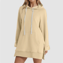 Load image into Gallery viewer, Hooded Slit Hem Hoodie Dress
