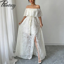 Load image into Gallery viewer, Boho Chic White Maxi Dress
