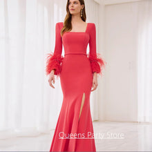 Load image into Gallery viewer, Elegant Feathered Mermaid Wedding Gown
