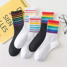Load image into Gallery viewer, Colorful Stripe Casual Socks

