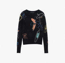 Load image into Gallery viewer, Floral Jacquard Knit Pullover Sweater
