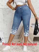Load image into Gallery viewer, 5898 [Printed Leggings - Not Denim Fabric]Ladies' Seven-Point Leggings with a Faux Denim Print, Form-Fitting Pants
