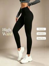 Load image into Gallery viewer, Women's Yoga Leggings Solid Color High Waisted Slim Fit Hip Lifting Stretch Leggings Quick Drying Breathable Fitness Sport Pants
