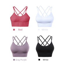 Load image into Gallery viewer, Sports Bra Womens Cross Back Sport Bras Padded Strappy Cross Cropped Bras Yoga Crop Top Workout Fitness Bras Bralette

