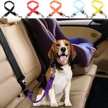 Load image into Gallery viewer, Pet Dog Car Adjustable Safety Belt Harness Safe Lever Traction Collar Car Magic Clip Seat Belt Pet Supplie Auto Accessories
